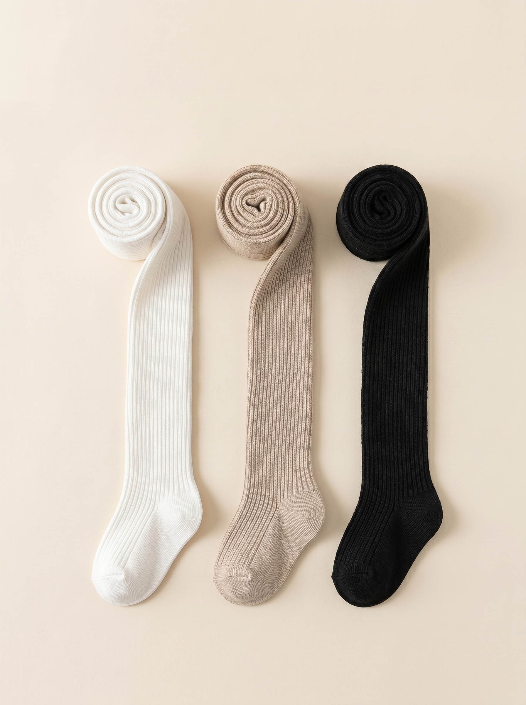 Колготки 3 пары Bambooland Tights-blackwhitebeige - фото 1