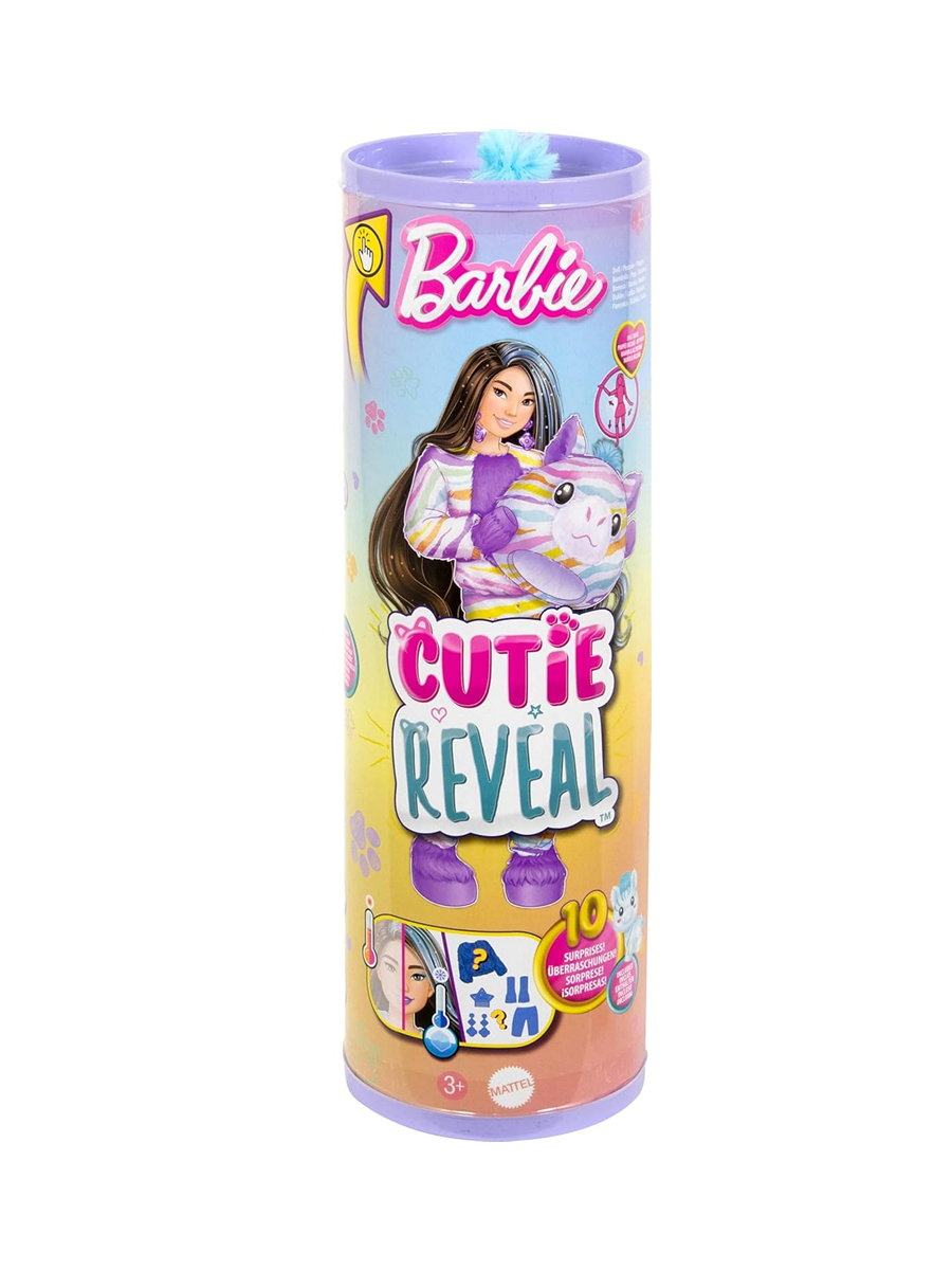 Кукла модельная Barbie Cutie Reveal Барби в костюме - зебра тубус высота 29 см HRK39 - фото 5
