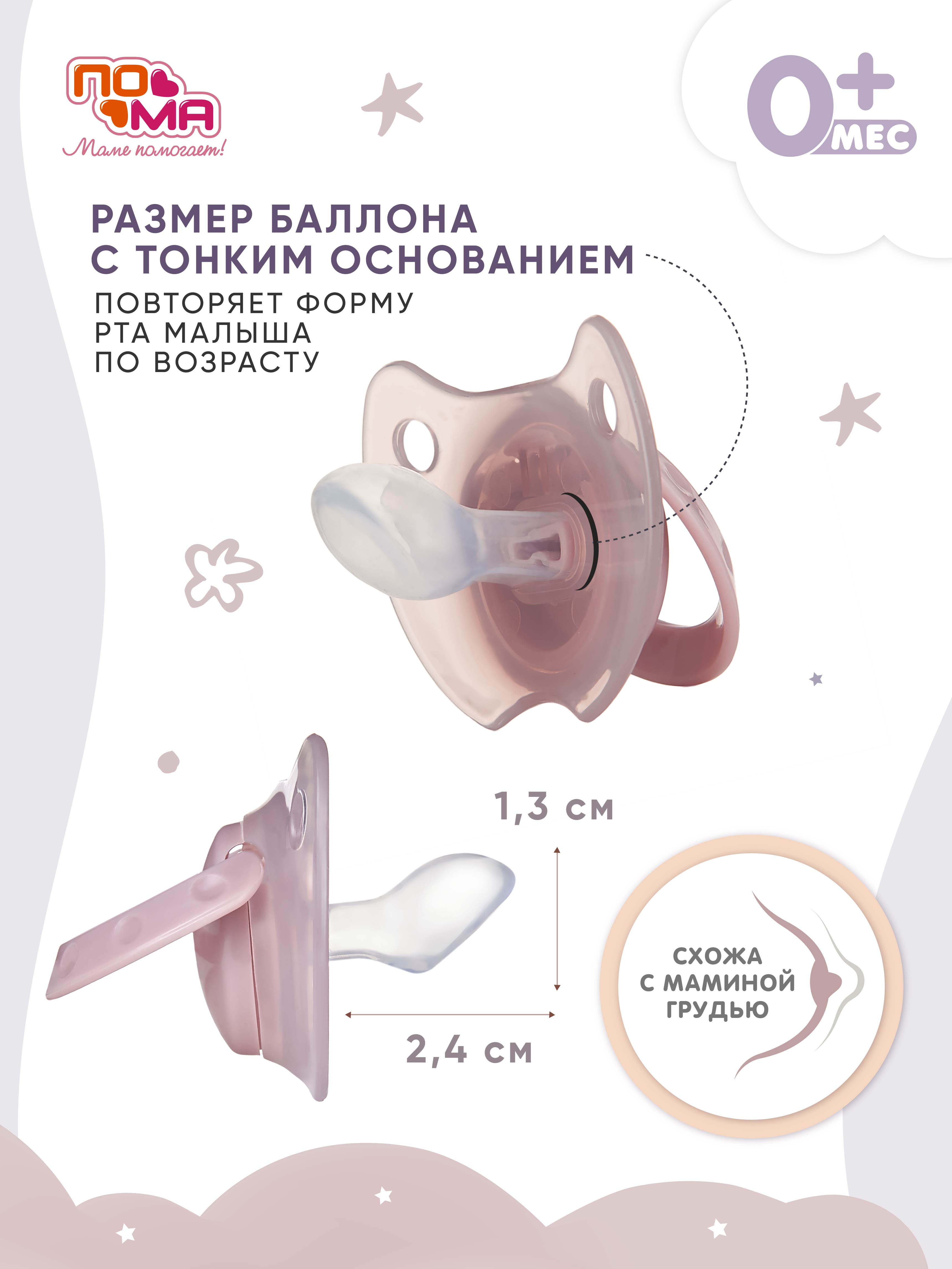 Пустышка Пома силикон ортодонтическая от 0 мес. 1 шт. - фото 3