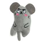 Игрушка для кошек Barbaks Мятная мышь мягкая с кошачьей мятой 12*6*4см Серая