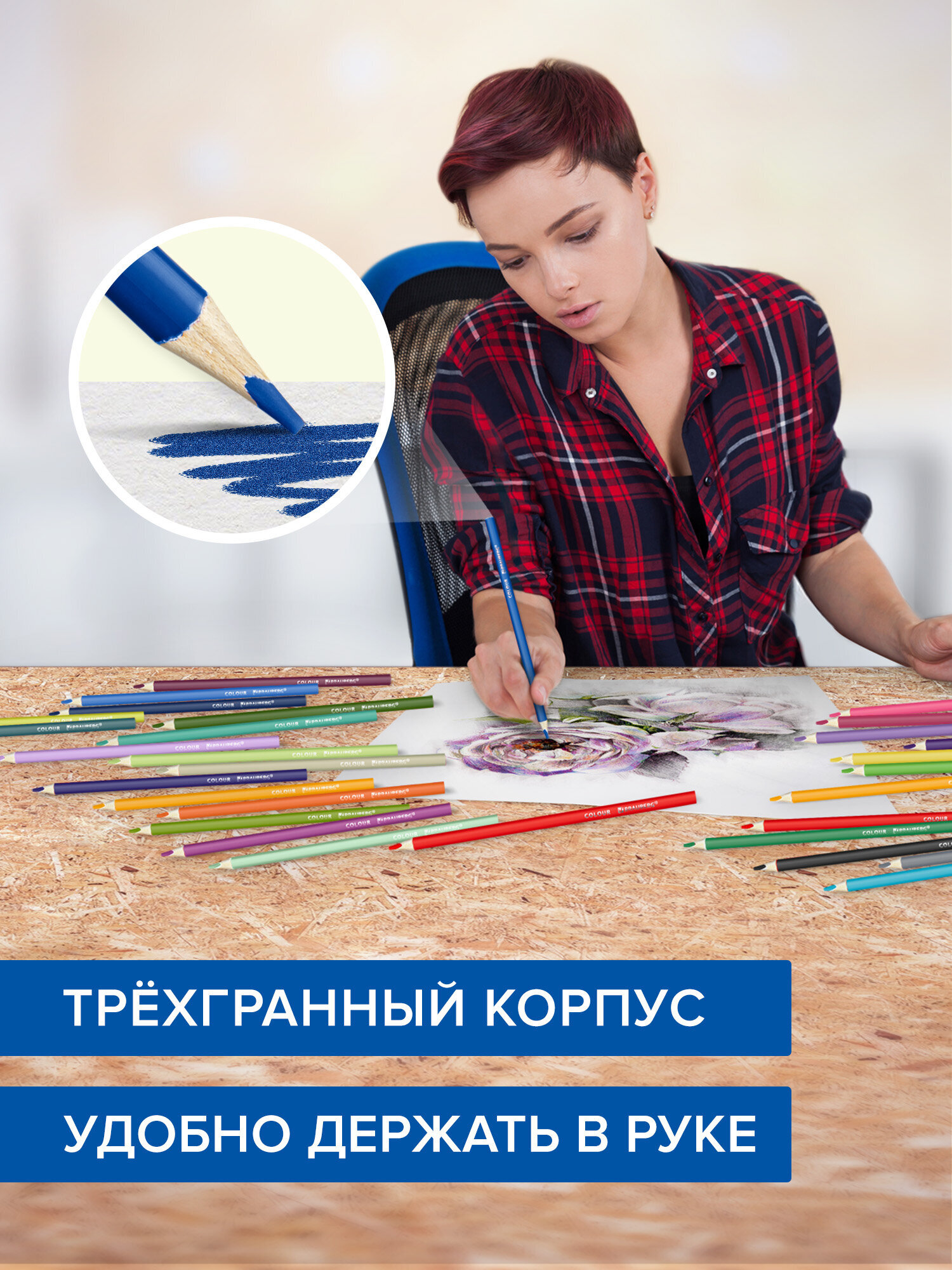 Карандаши цветные Brauberg 50 шт. - фото 3