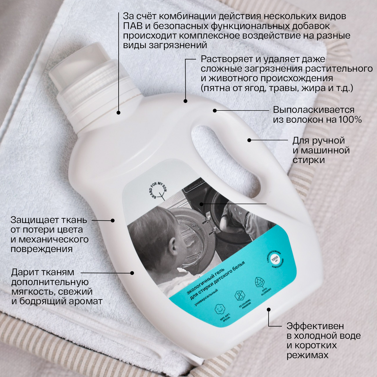 Гель для стирки детского белья Brand For My Son универсальный FH001 - фото 2