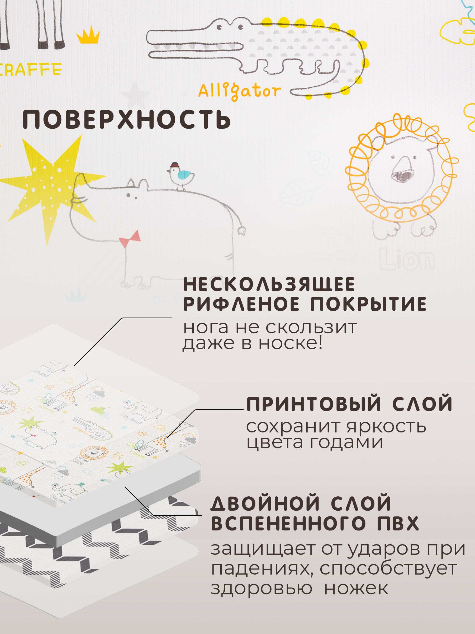 Ковёр прикроватный Parklon Арт-деко/зоопарк 130 x 190 см - фото 7
