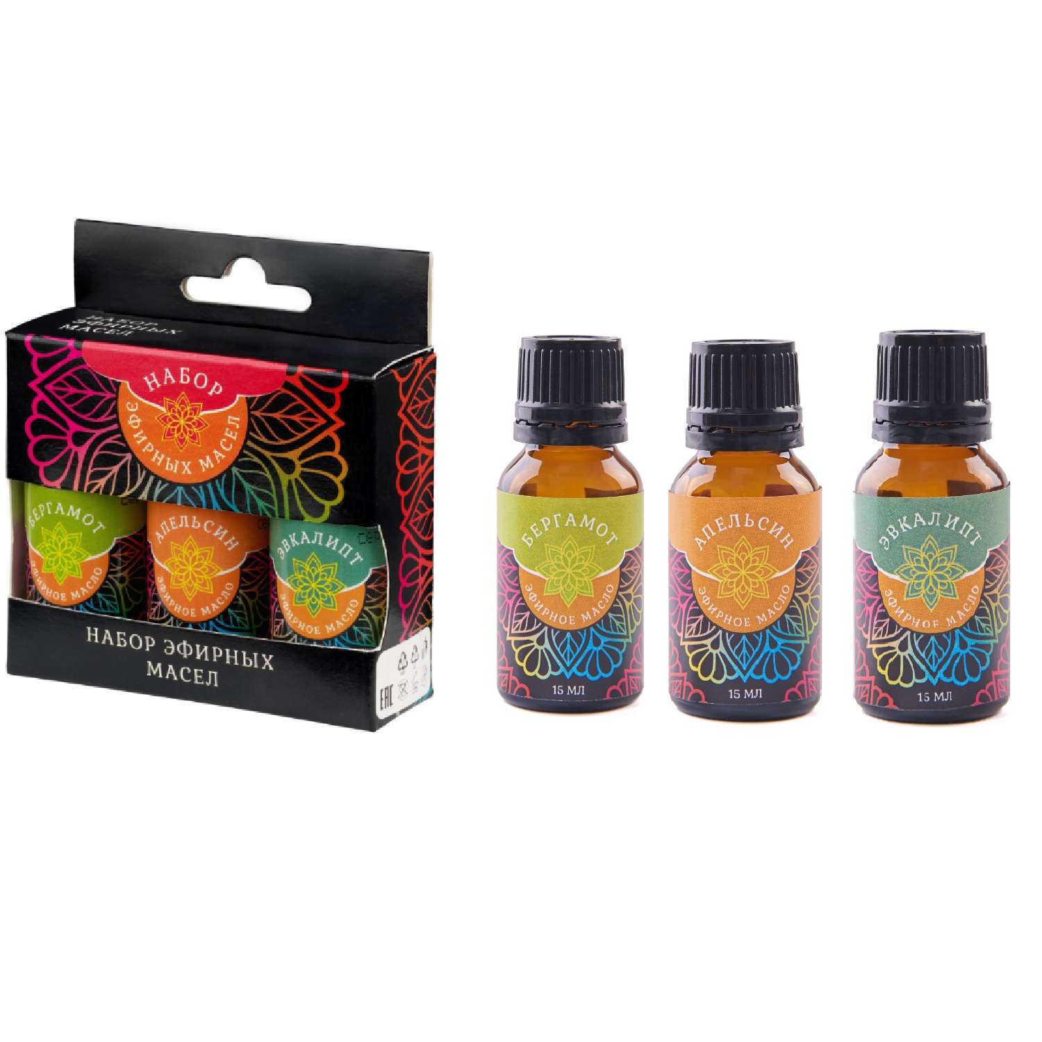 Набор масел эфирных . Гармония (эвкалипт апельсин бергамот) 3*15мл - фото 2