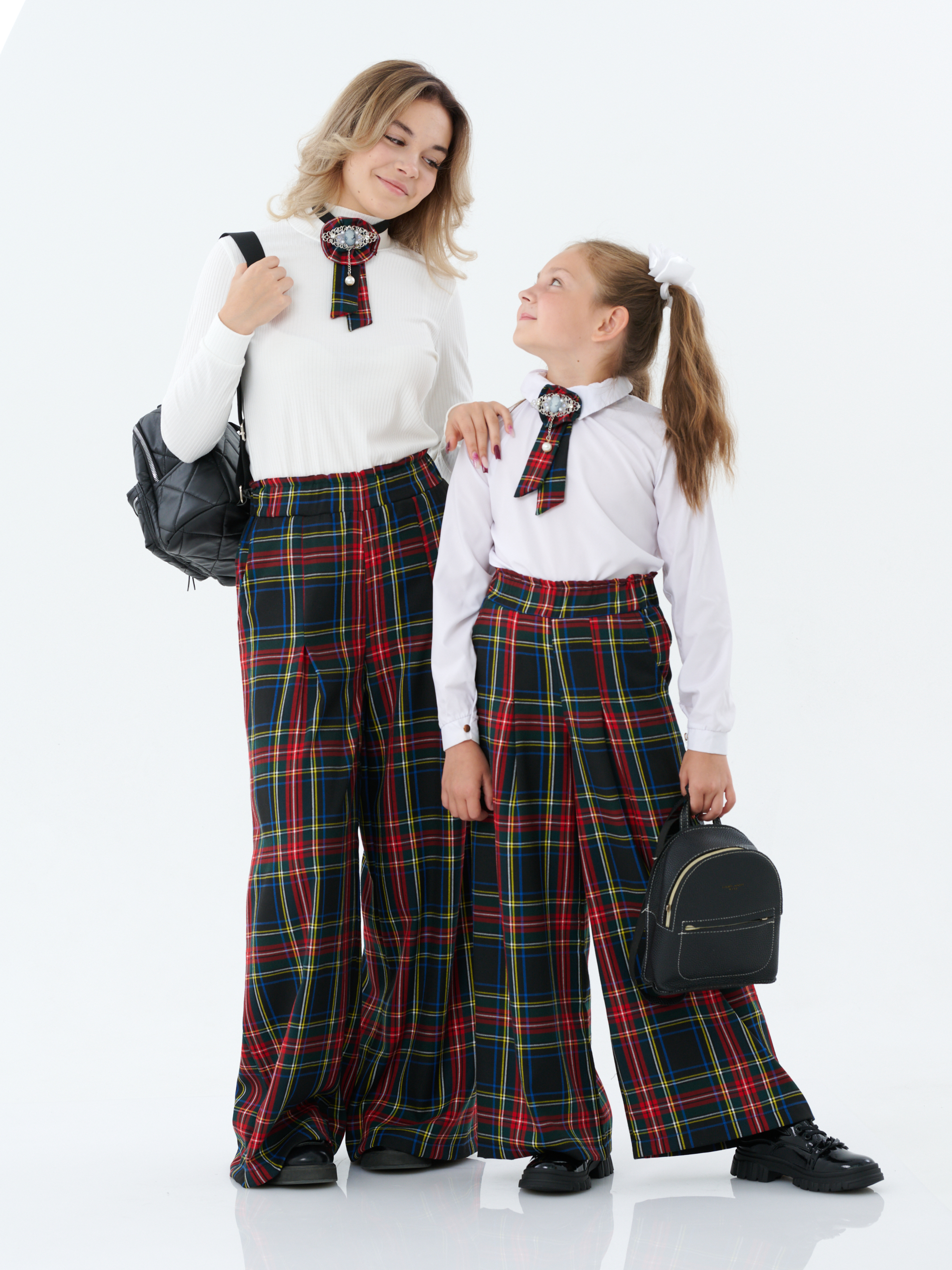 Брюки КрутышОк Т-051 черный, зеленый клетка - фото 8