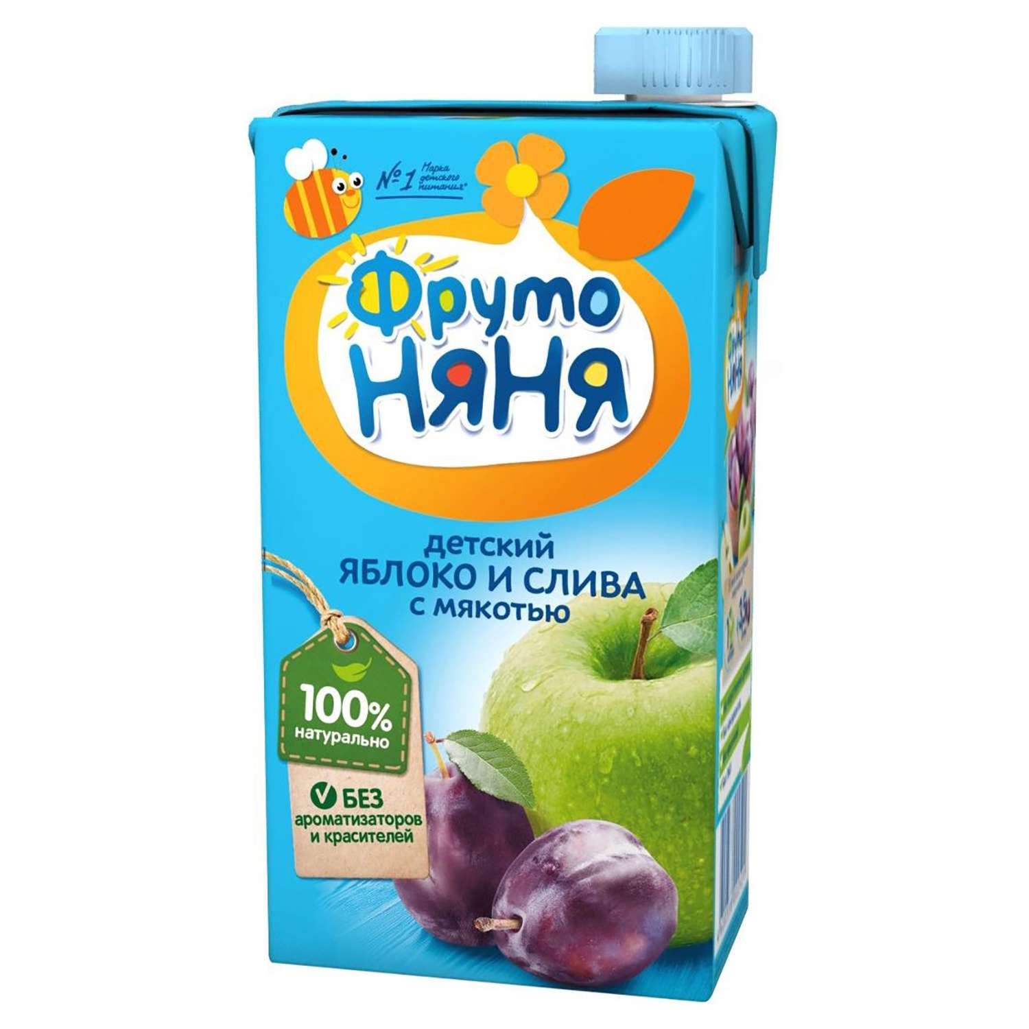 Нектар ФрутоНяня из яблок и слив с мякотью 0,5 л от 3 лет - фото 1