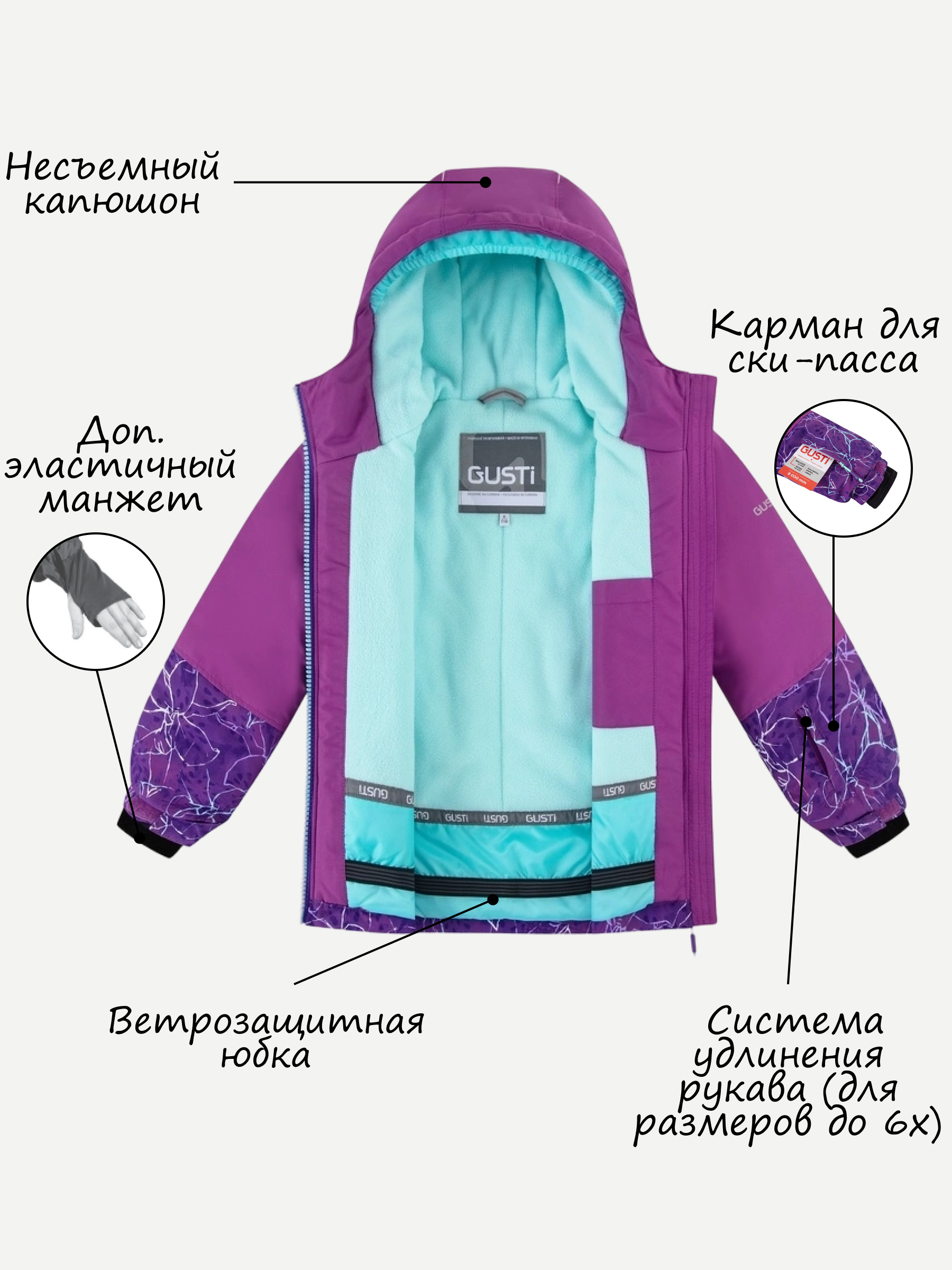 Куртка и полукомбинезон GUSTI GW4GS821-ORCHID - фото 4