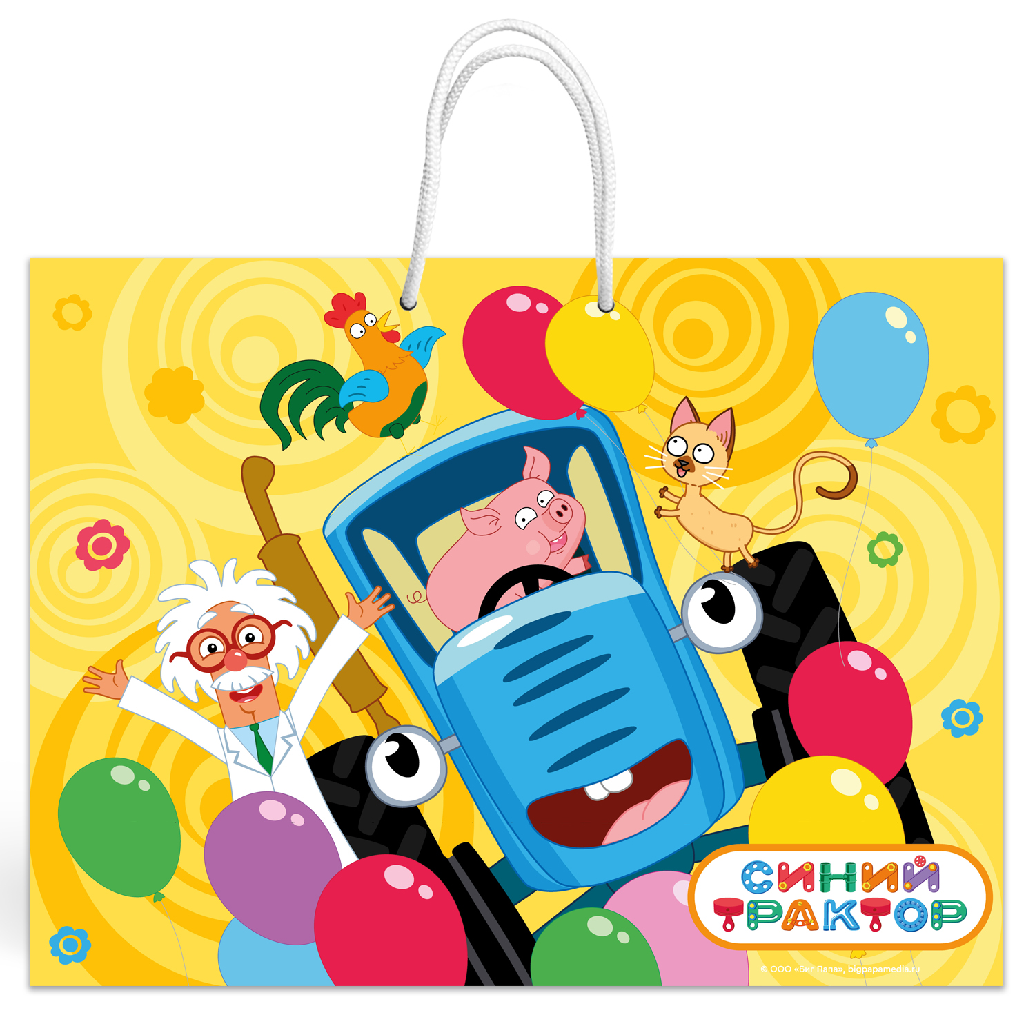 Пакет подарочный ND PLAY Синий трактор Поздравляю 40*30см - фото 2