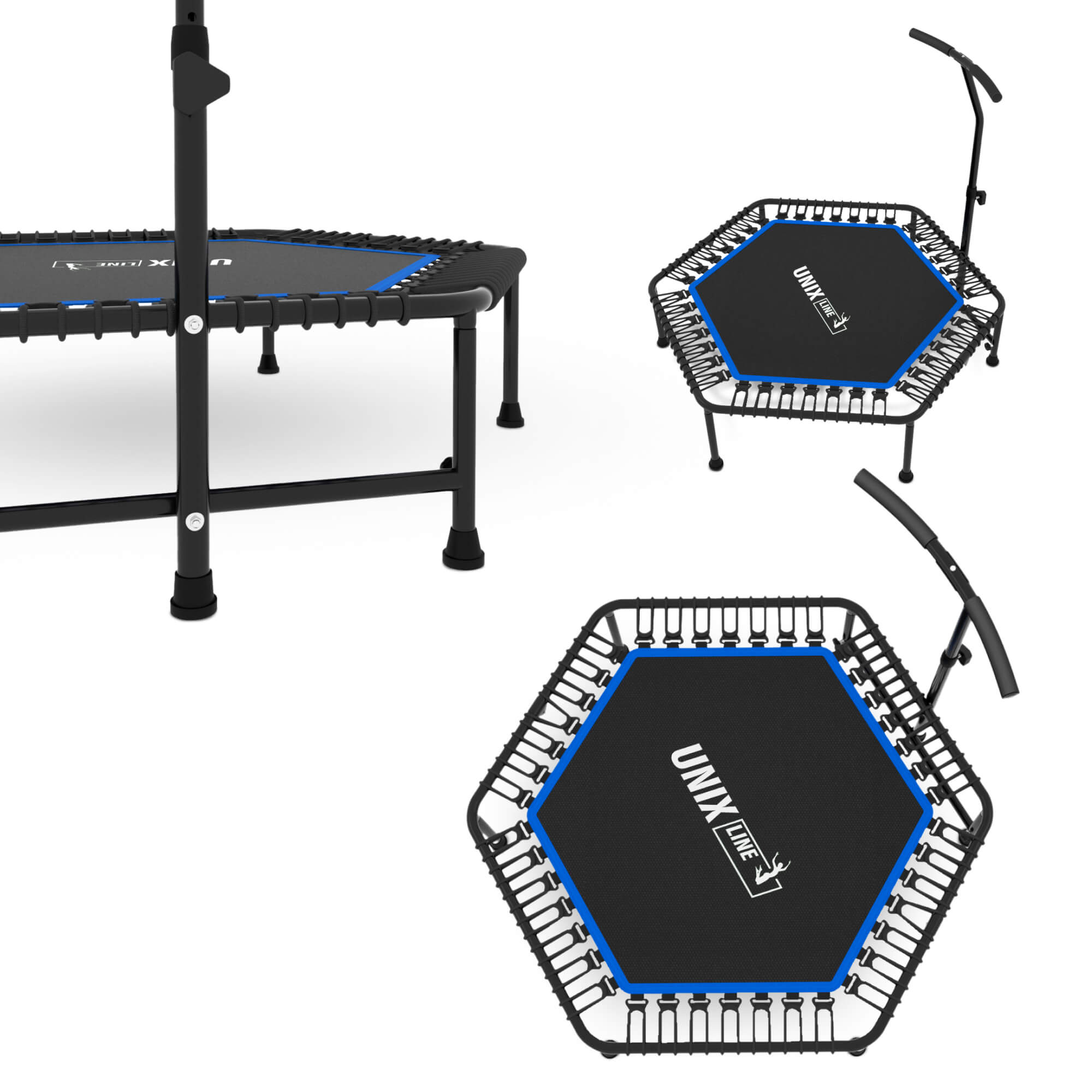 Батут Fitness Blue UNIX line спортивный с ручкой диаметр 125 см до 130 кг - фото 17