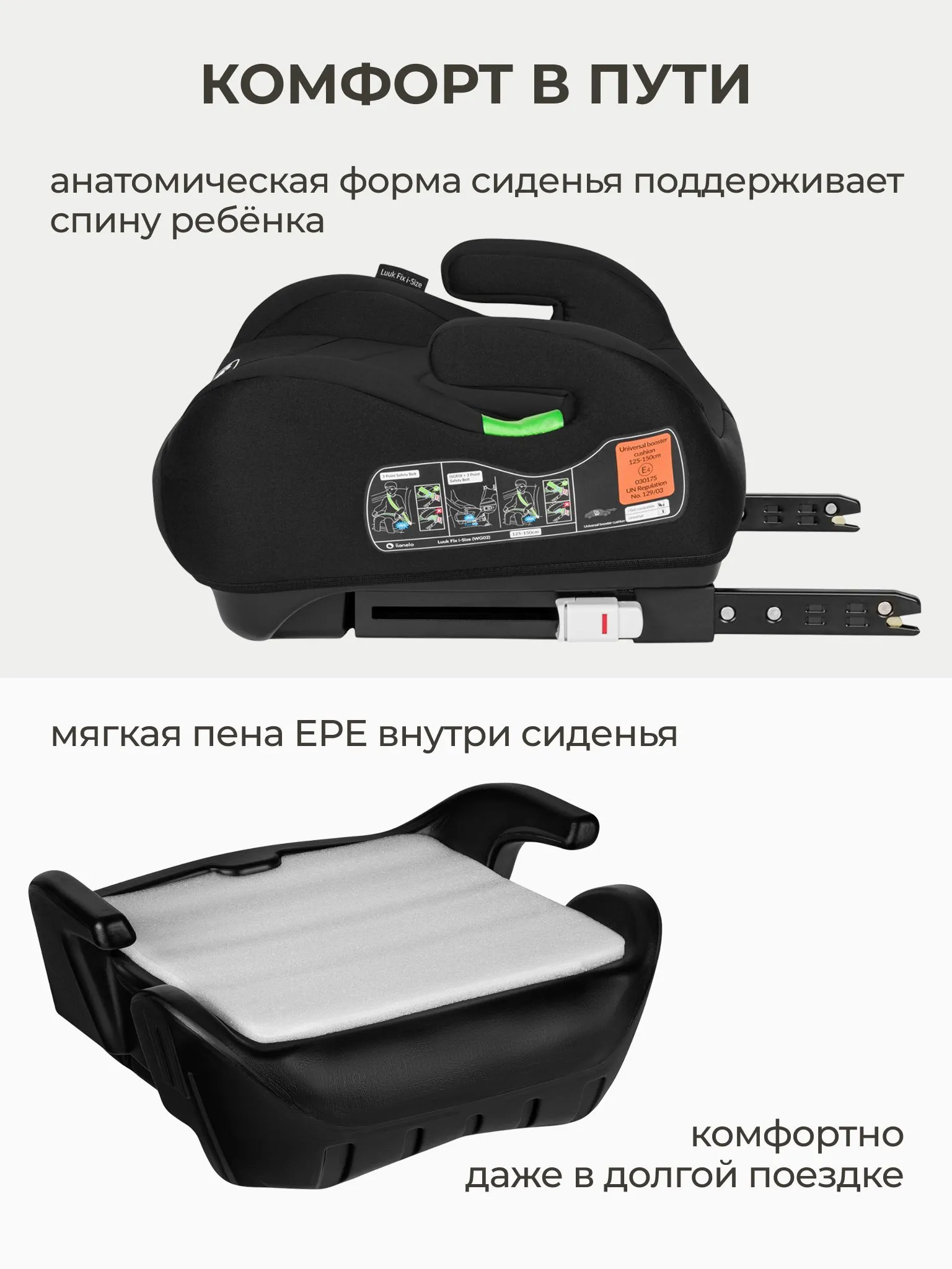 Автокресло Lionelo Isofix 3 (22-36 кг) черный - фото 3