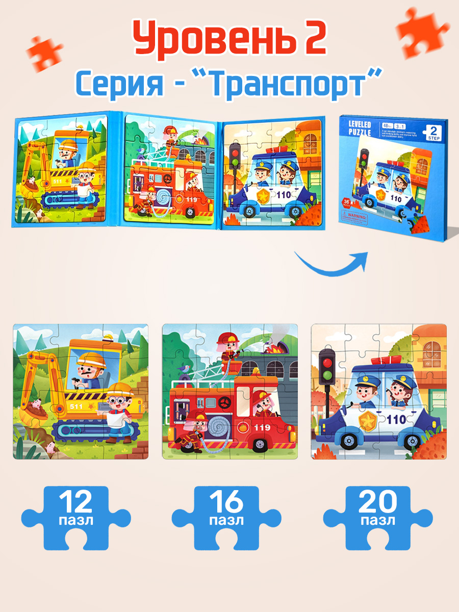 Игрушка TIPTOPOLIS пазл Транспорт - фото 2