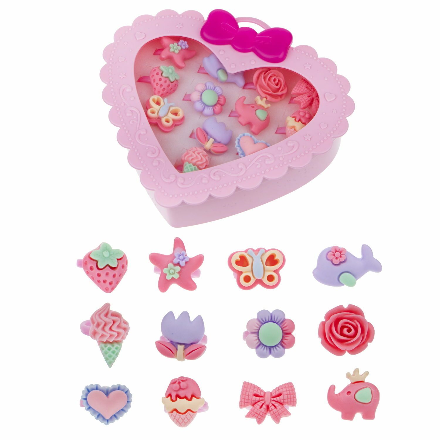 Набор бижутерии 1TOY Sweet heart Bijou 12 колец пастельные тона Т21033-1 - фото 3