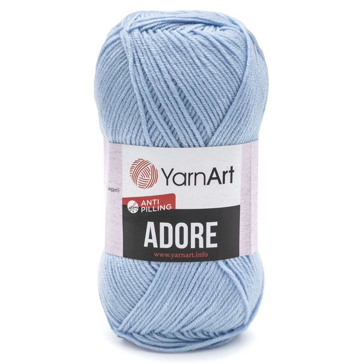 Пряжа для вязания YarnArt Adore 100 гр 280 м акрил с эффектом анти-пиллинга 5 мотков 340 голубой - фото 5