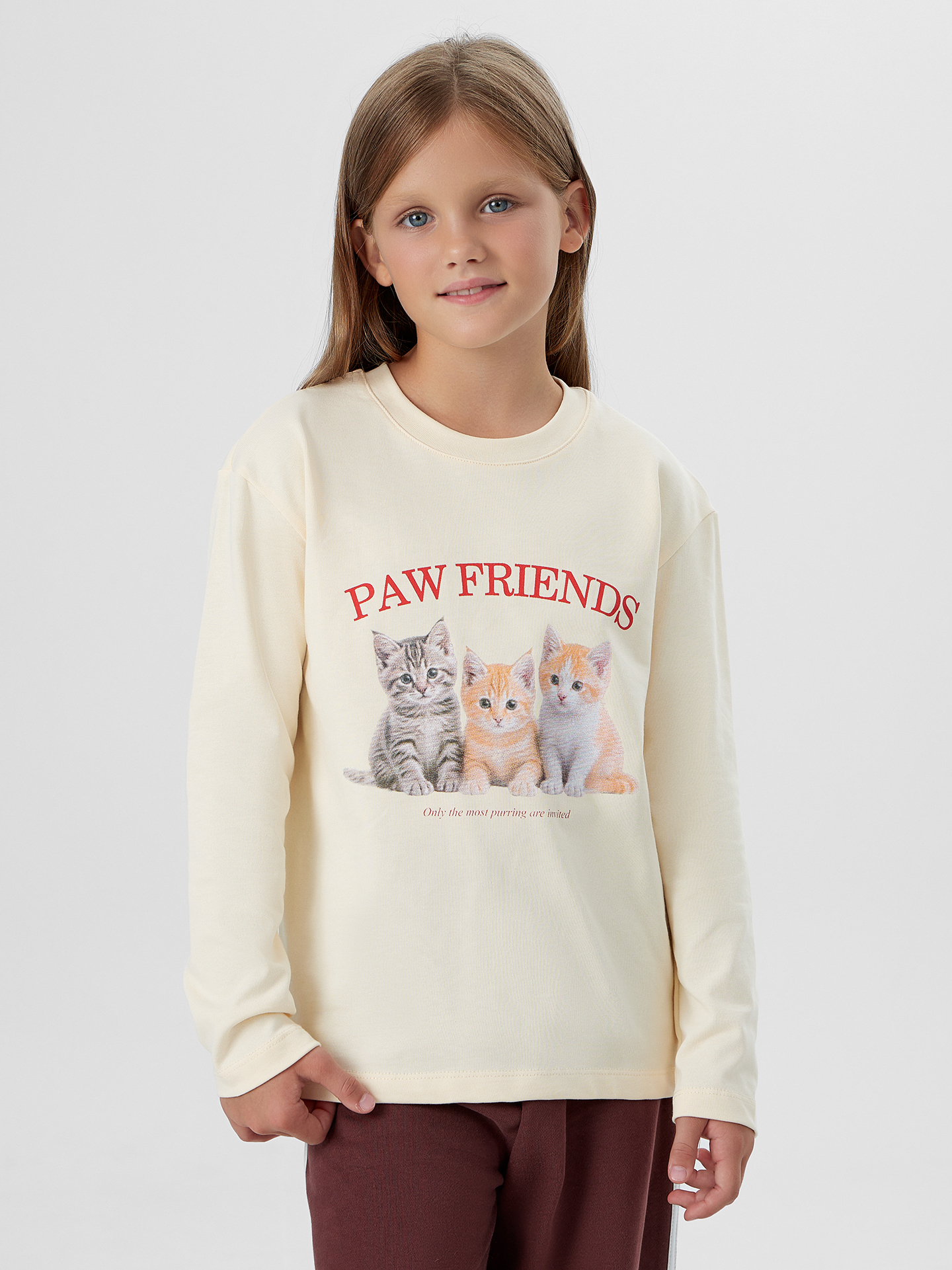 Лонгслив Mark Formelle (Марк Формэль) 127931/топленое молоко +печать - фото 1