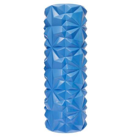 Ролик массажный STRONG BODY для фитнеса МФР йоги и пилатес 33 см х 12 см синий