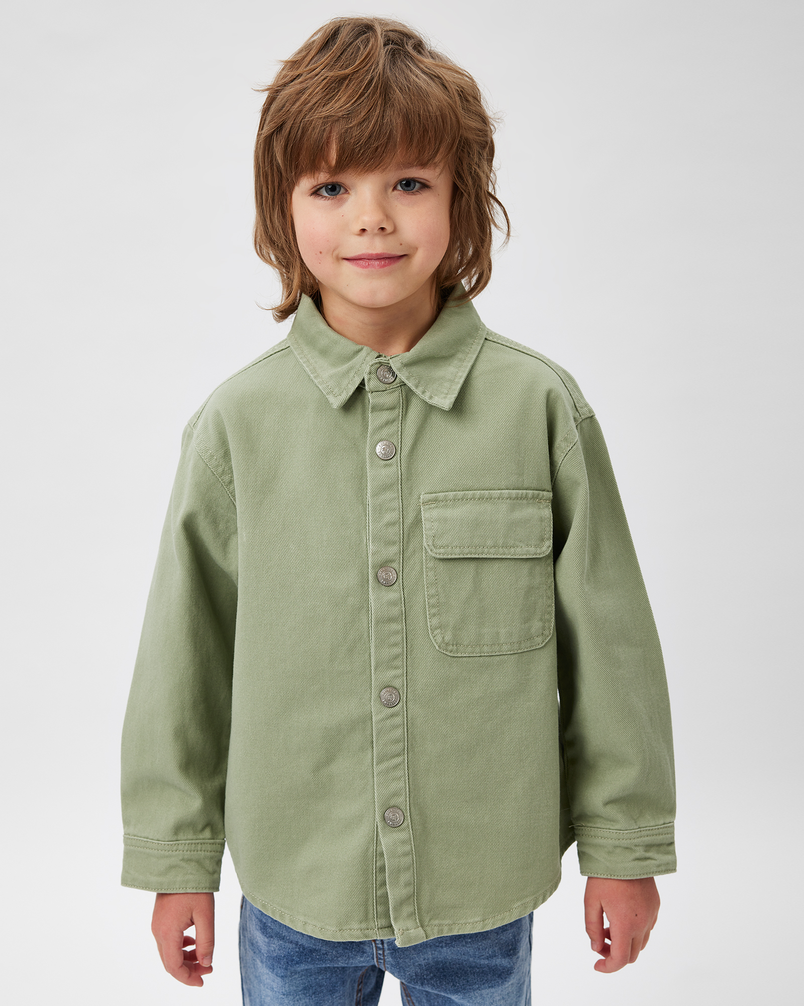 Изображение товара Рубашка Futurino 104 Зелёная с нагрудным карманом