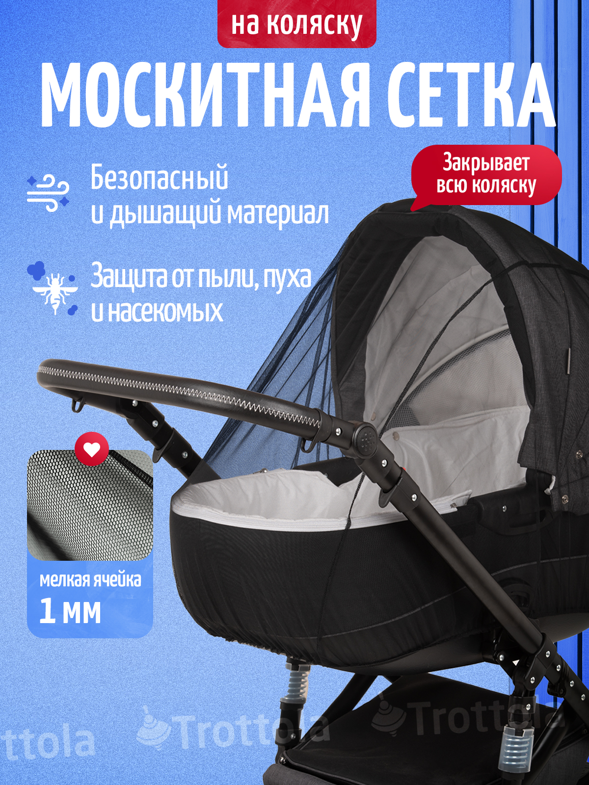 Сетка от насекомых Trottola черный Т150/чёрная - фото 1