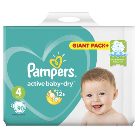 Подгузники Pampers Active Baby-Dry 4 (9-14 кг) 90 шт.