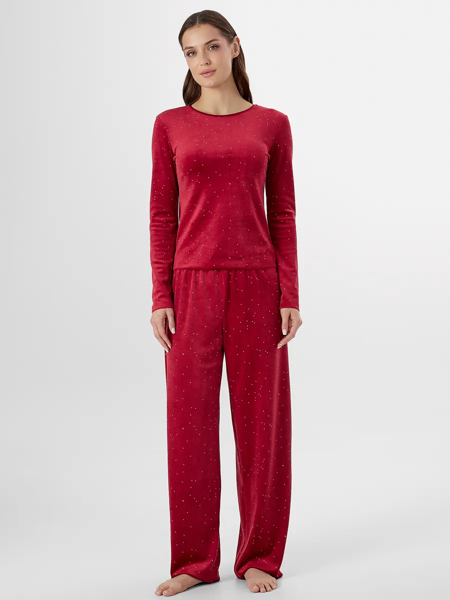 Пижама Mark Formelle (Марк Формэль) 592561/белый горошек на т.красном - фото 1