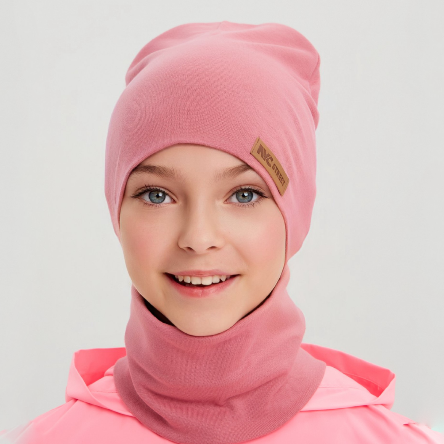 Шапка и снуд KUBRIO KU-H-67-plainG-Dpink - фото 7