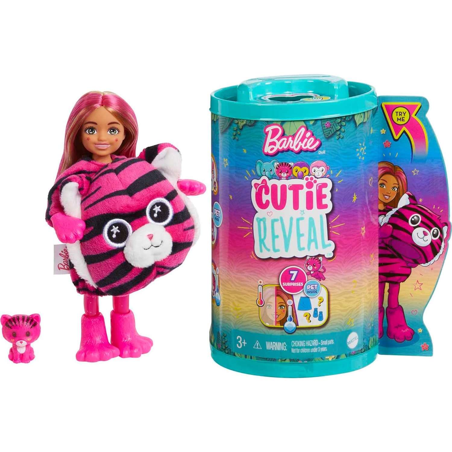 Кукла мини Barbie Cutie Reveal Челси Тигр HKR15 - фото 1
