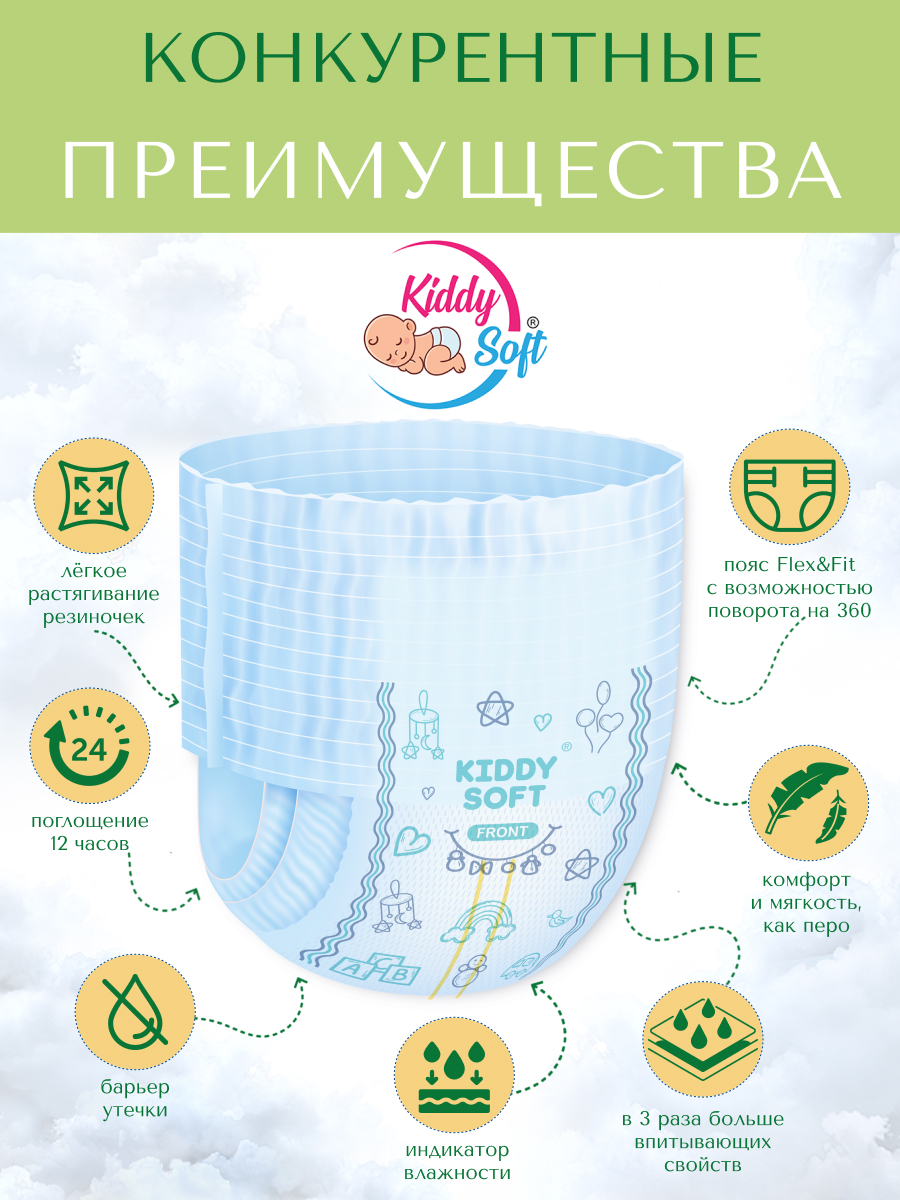 Трусики Kiddy Soft M 44 шт. - фото 5