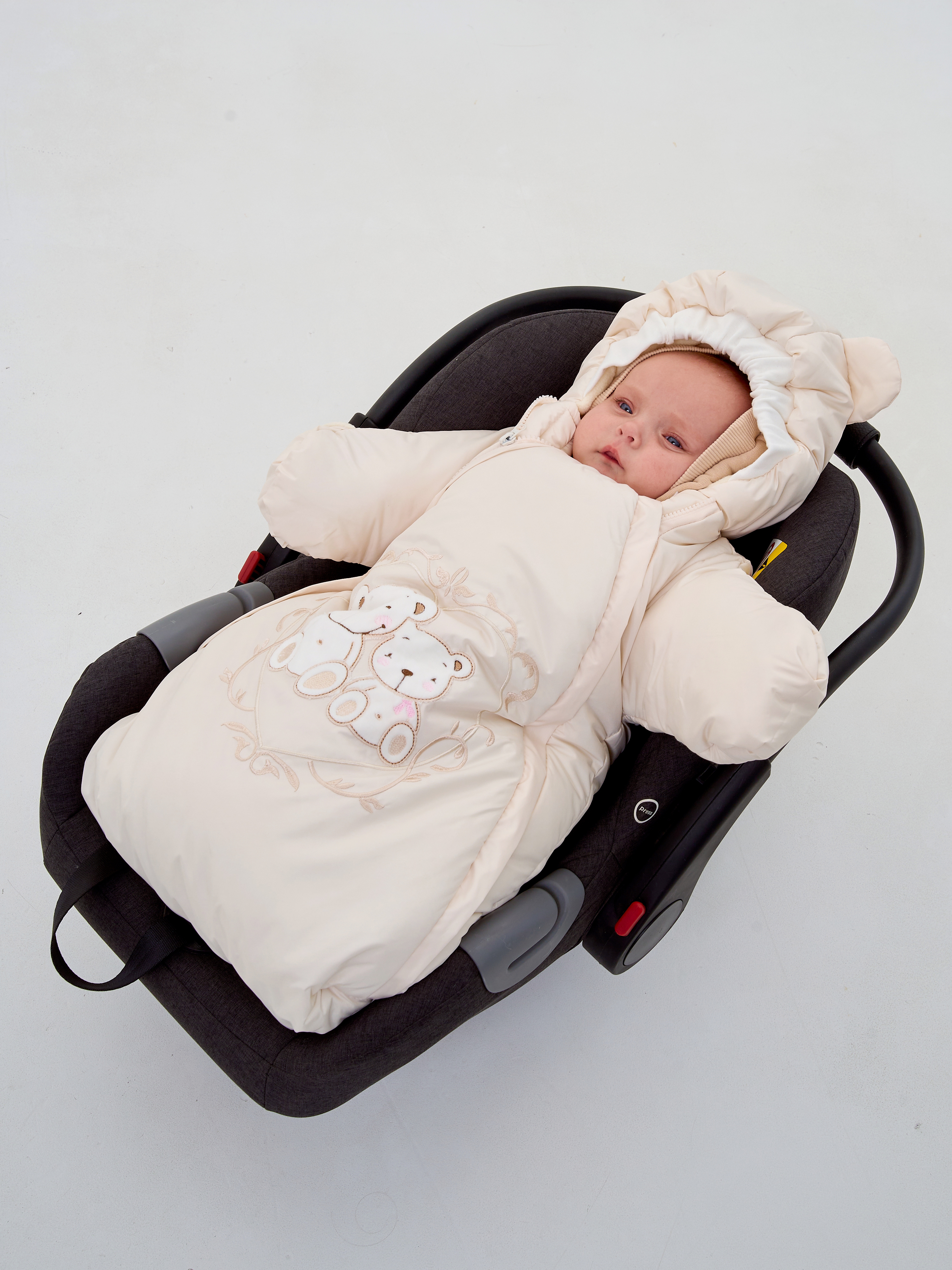 Конверт в коляску Осьминожка Мишки бежевый - фото 1