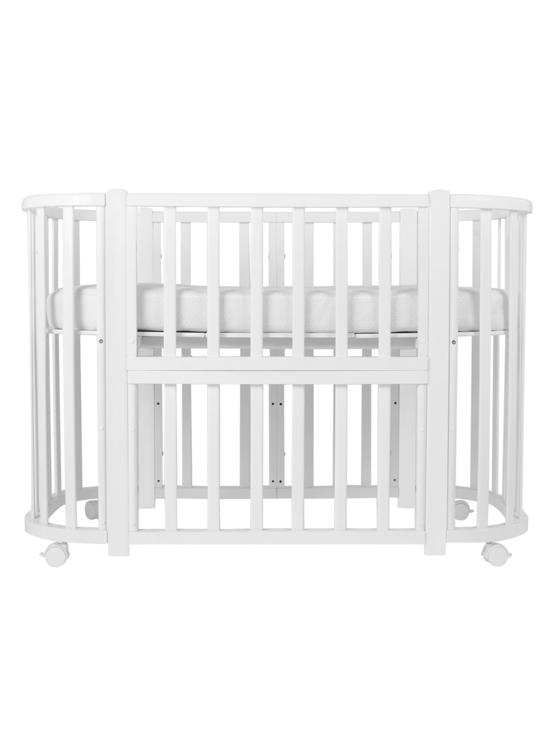 Детская кроватка Ingo Baby Lux BL-01 3 в 1 с бортиком белый, поперечный маятник - фото 5