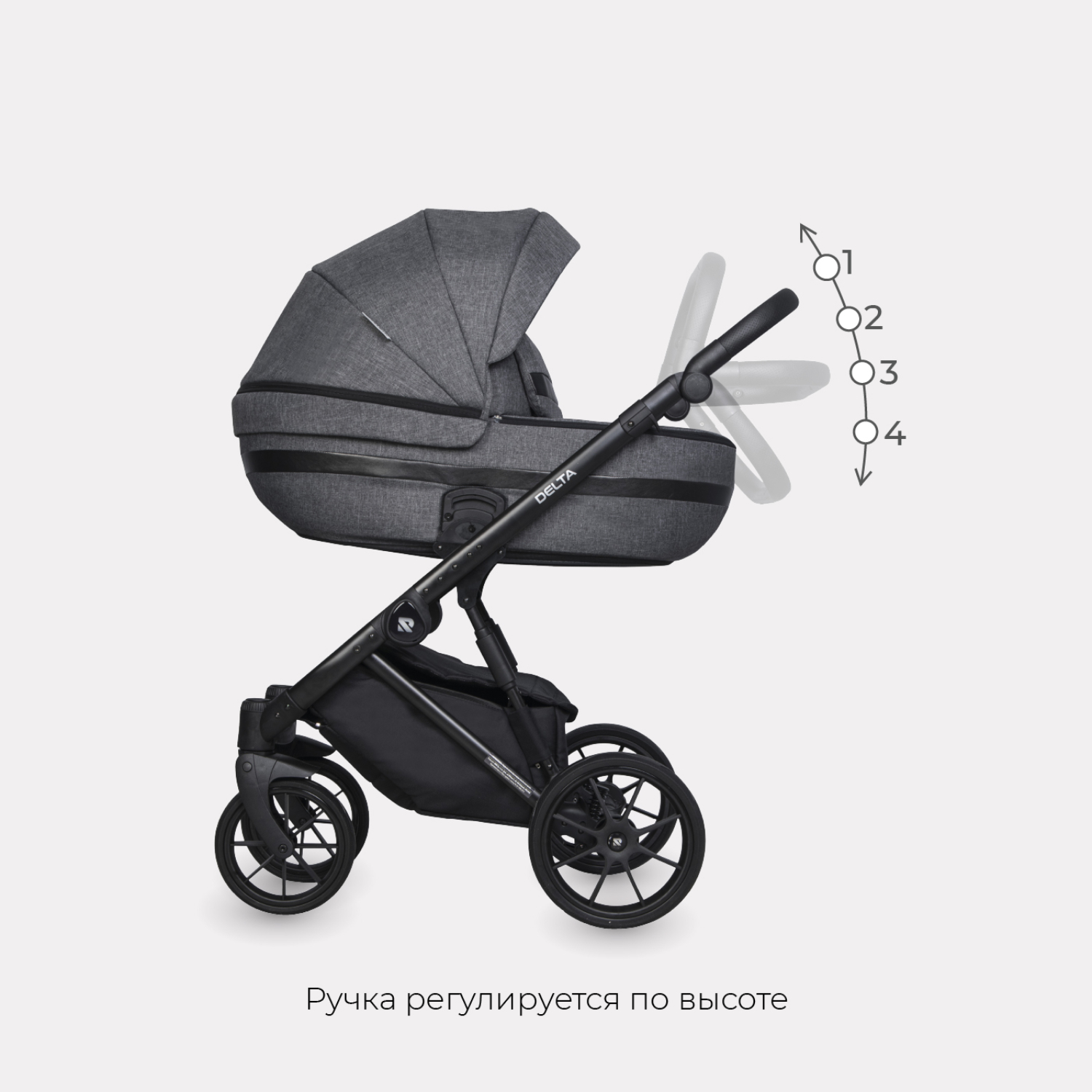 Коляска 2в1 Riko Basic Delta Carbon - фото 6