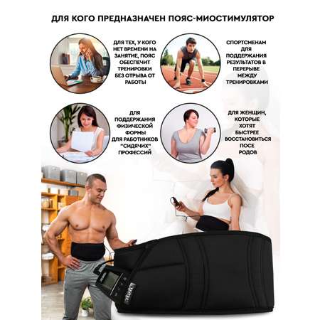 Миостимулятор Planta EMS-400 электрический для пресса 8 программ 18 уровней интенсивности