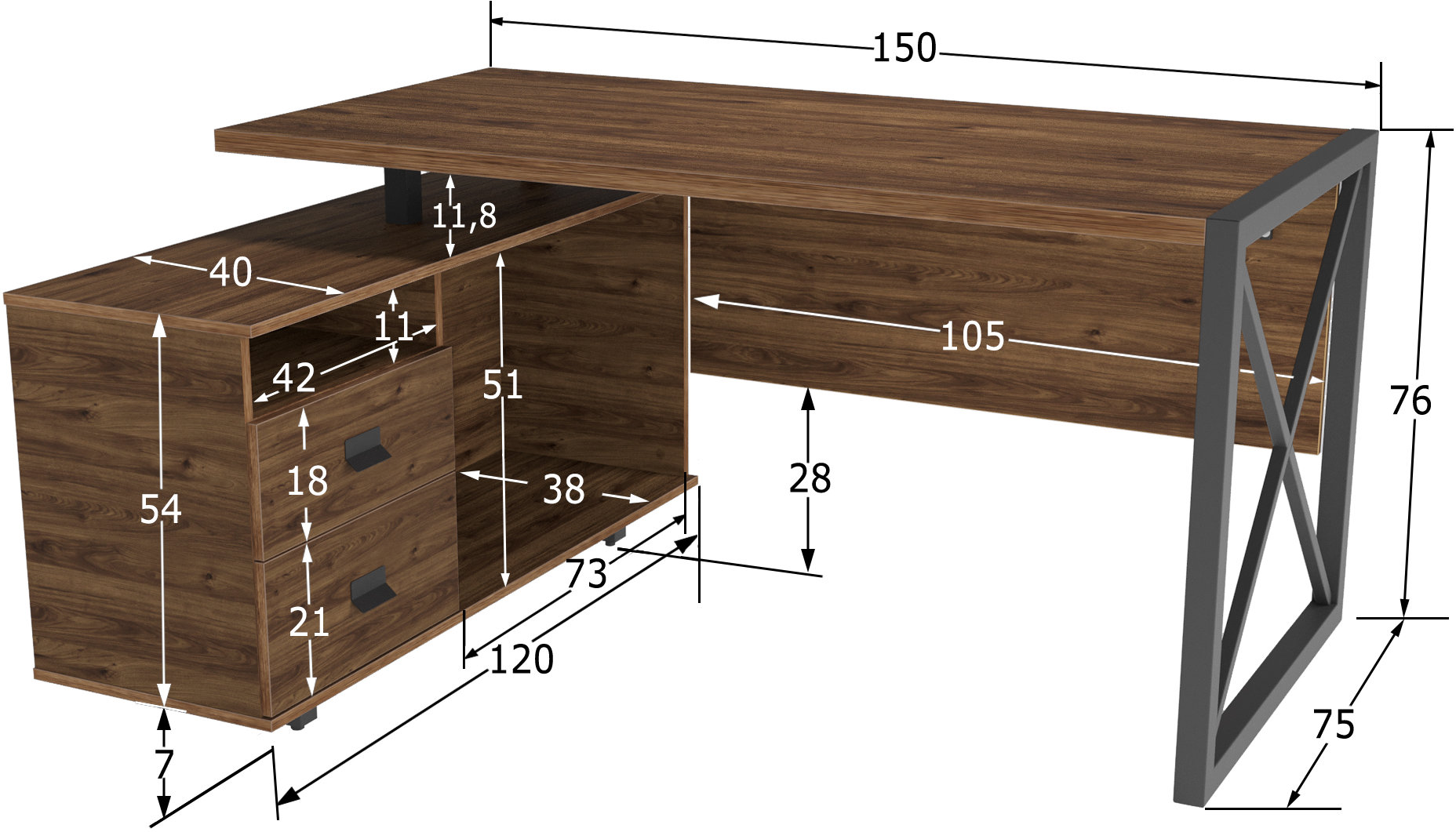Письменный стол КАЛИФОРНИЯ МЕБЕЛЬ Хардвиг СР01 - фото 19