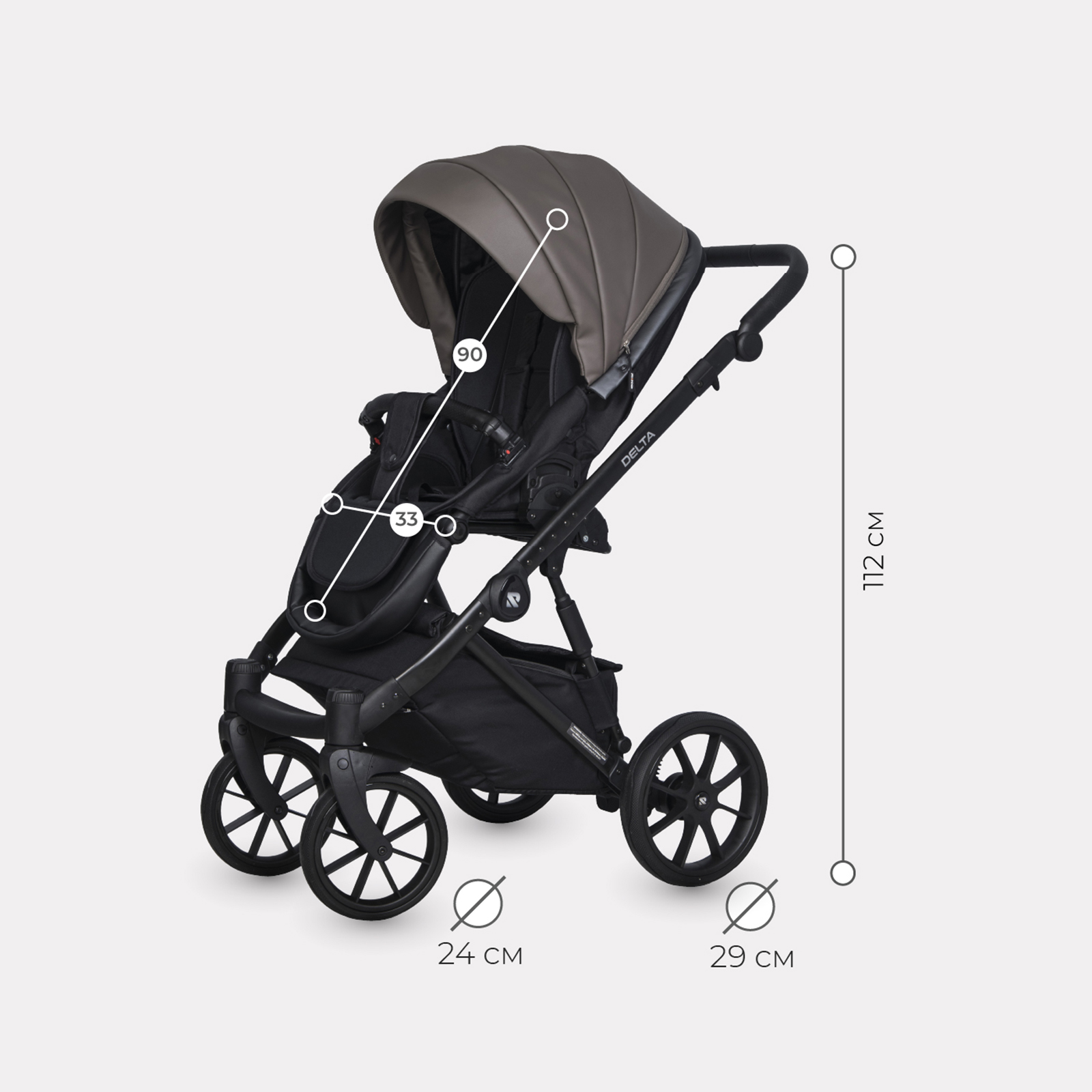 Коляска 2в1 Riko Basic коричневый - фото 5