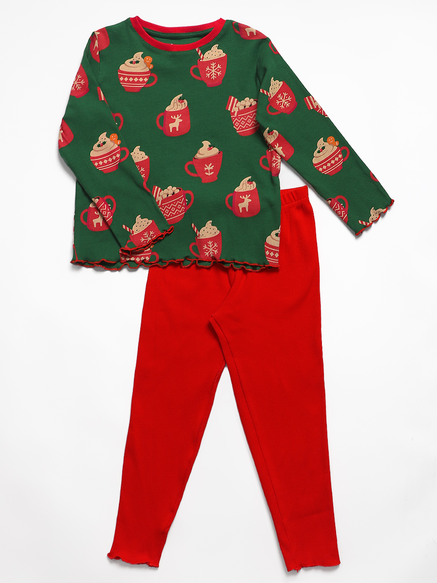 Пижама Соль и Перец SP0440KF/зел-красн - фото 1