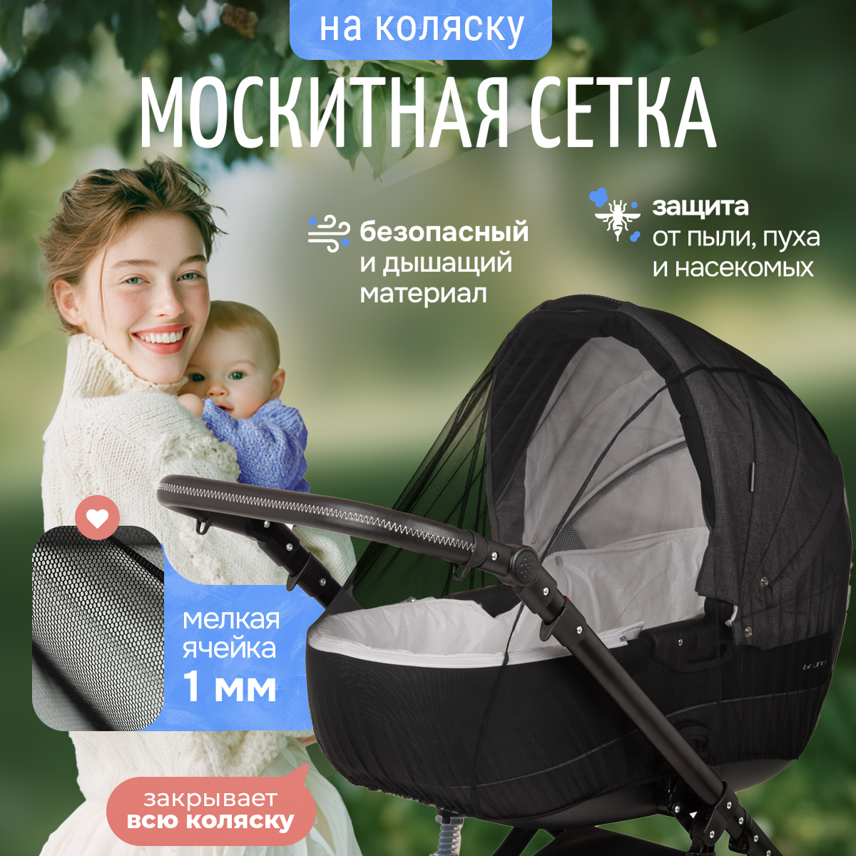 Сетка от насекомых Trottola Т150/чёрная - фото 1