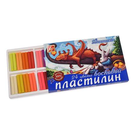 Пластилин Луч восковой 24 цв. в ассортименте