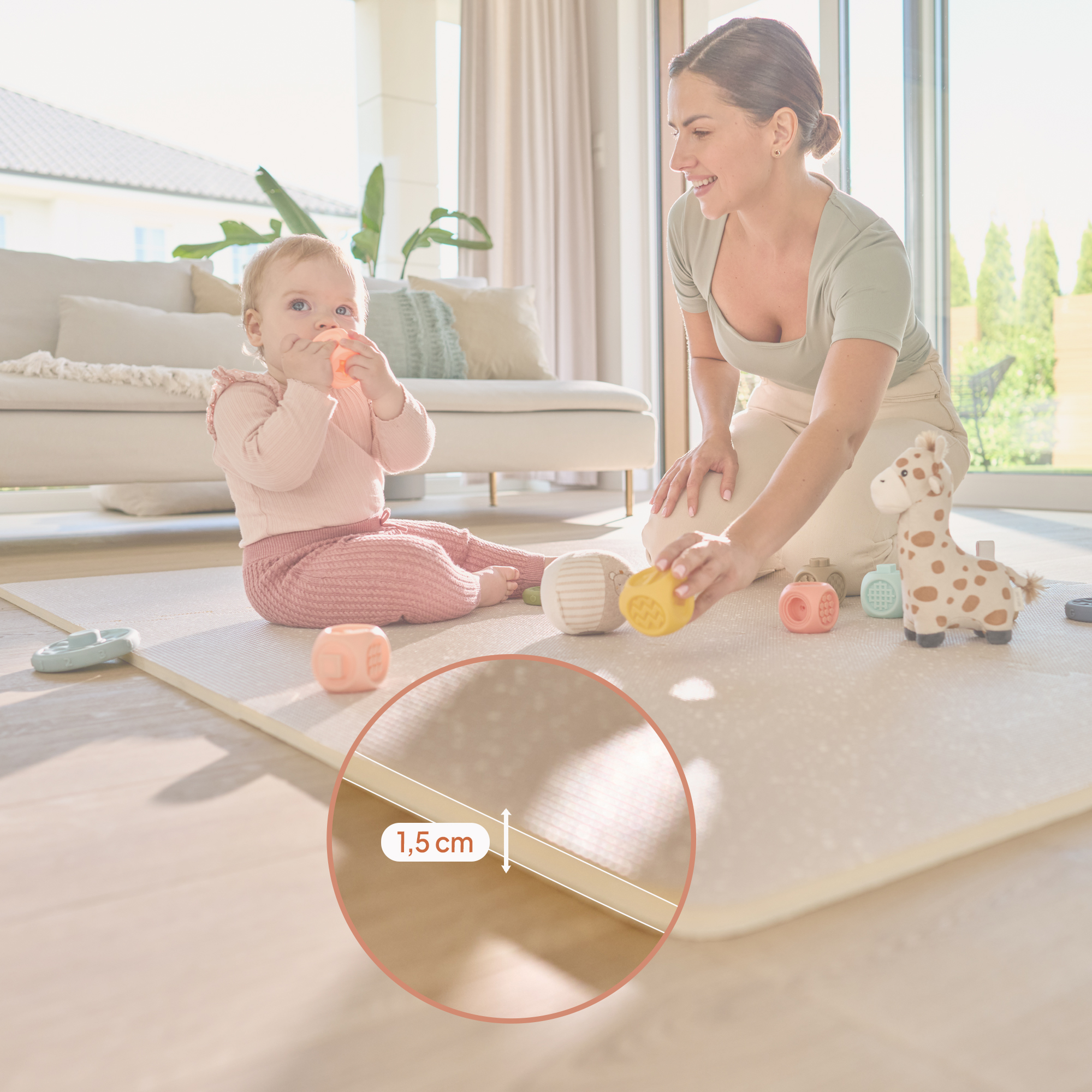 Коврик-пазл Lionelo Yoka 118 x 173 см 6 шт. - фото 2