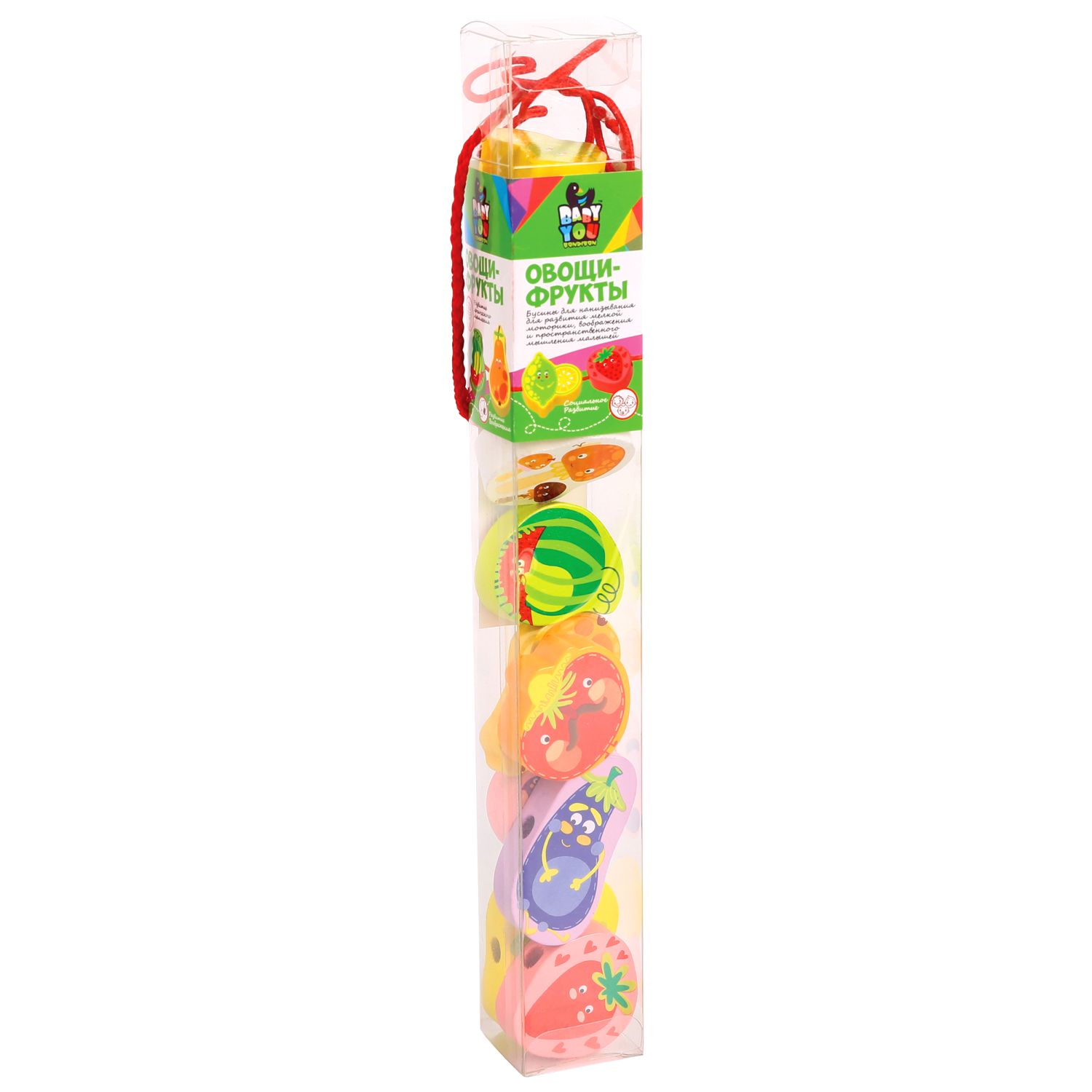Игрушка Bondibon шнуровка Овощи Фрукты дерево 12 штук - фото 3