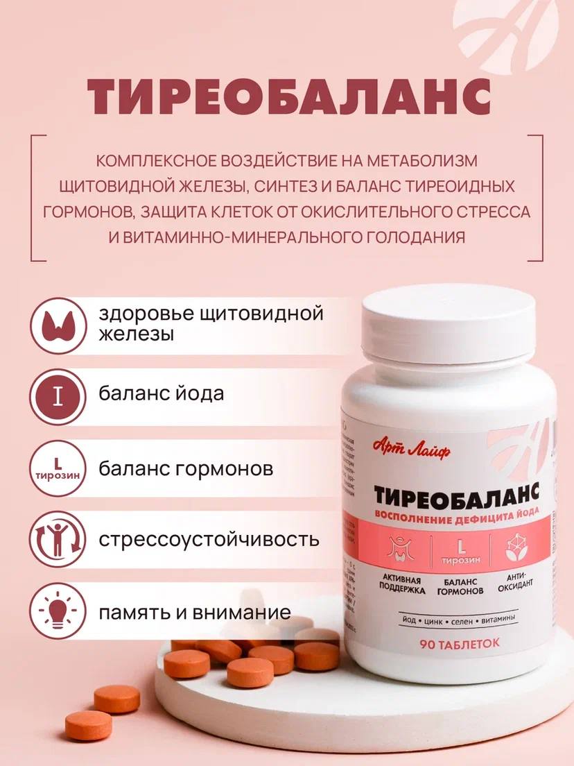 БАД Арт Лайф Тиреобаланс Поддержка щитовидной железы 90 таблеток - фото 2