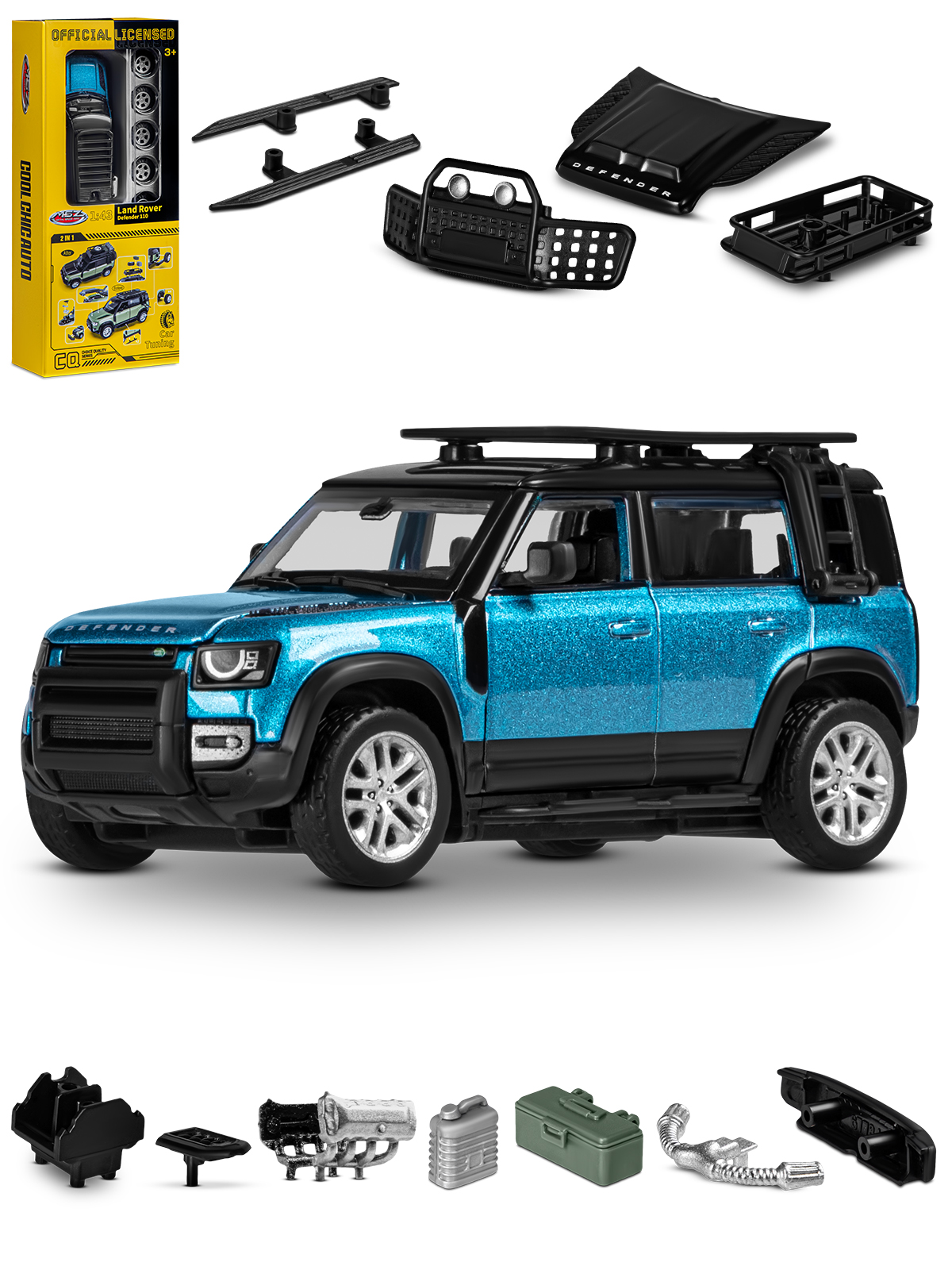 Автомобиль AUTODRIVE Land Rover Defender 110 Сборная модель 1:43 JB1251655 - фото 8