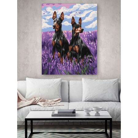 Картина по номерам Hobby Paint Доберманы в лаванде в ассортименте