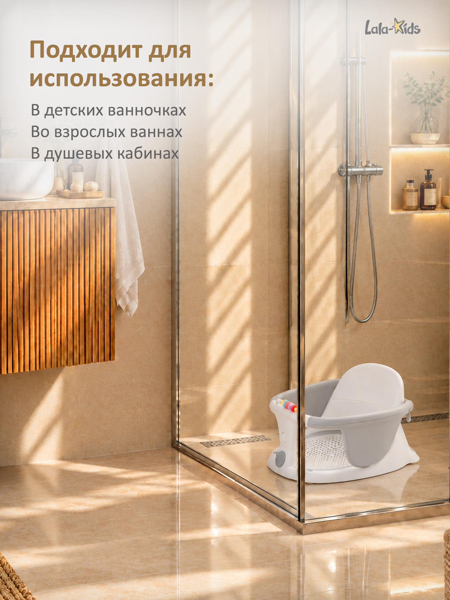 Сиденье для купания LaLa-Kids Премиум белый - фото 7