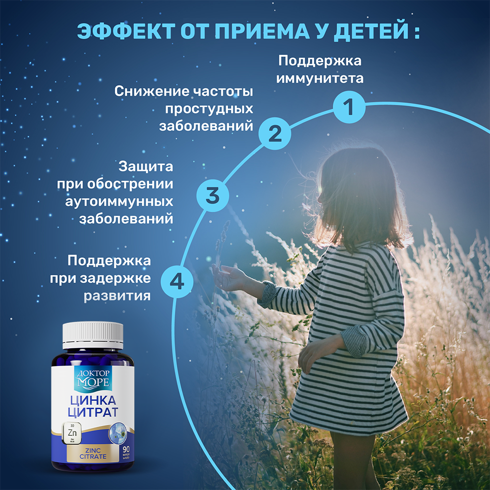 Цинка Цитрат Доктор Море для волос кожи и ногтей 90 капсул - фото 5
