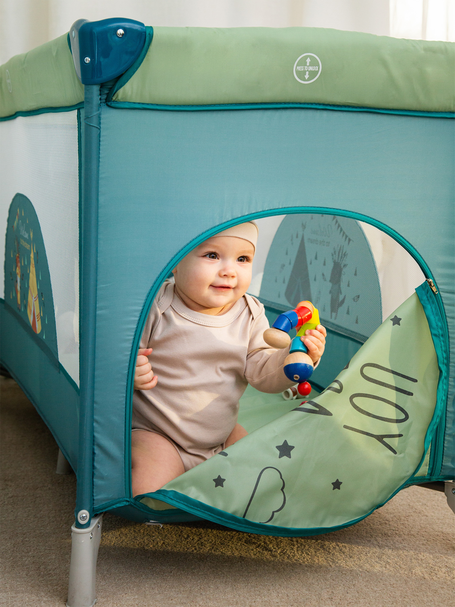 Манеж-кровать AmaroBaby multiform Safari AMARO-26MSA-Ze - фото 9