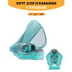 Круг для плавания детский Newone с трусами и навесом 3-24 месяца. Ненадувной круг для плавания для малышей
