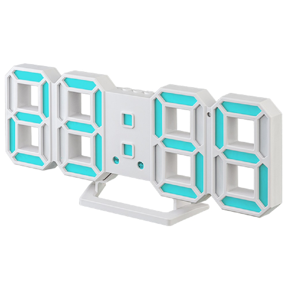 LED часы-будильник Perfeo LUMINOUS 2 белый корпус синяя подсветка PF-6111 - фото 1