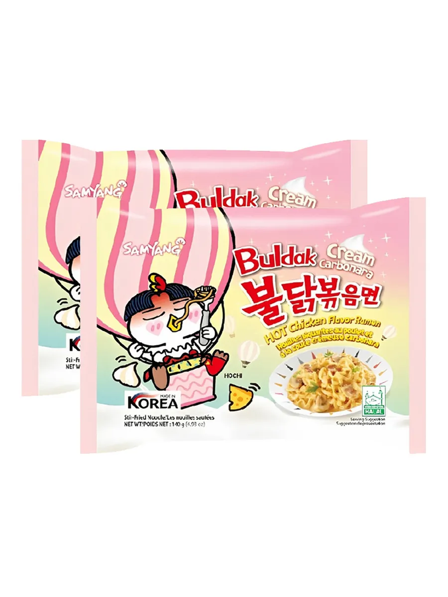 Лапша быстрого приготовления Samyang острая курица и крем-карбонара - фото 2