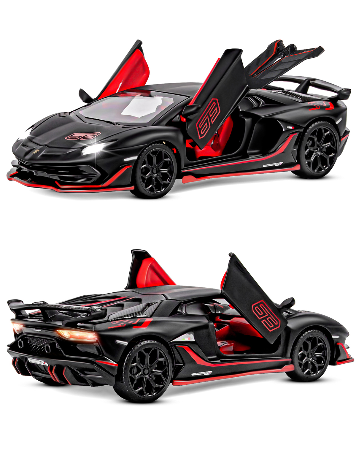 Автомобиль АВТОпанорама Lamborghini Aventador SVJ 1:32 черный JB1251402 - фото 8