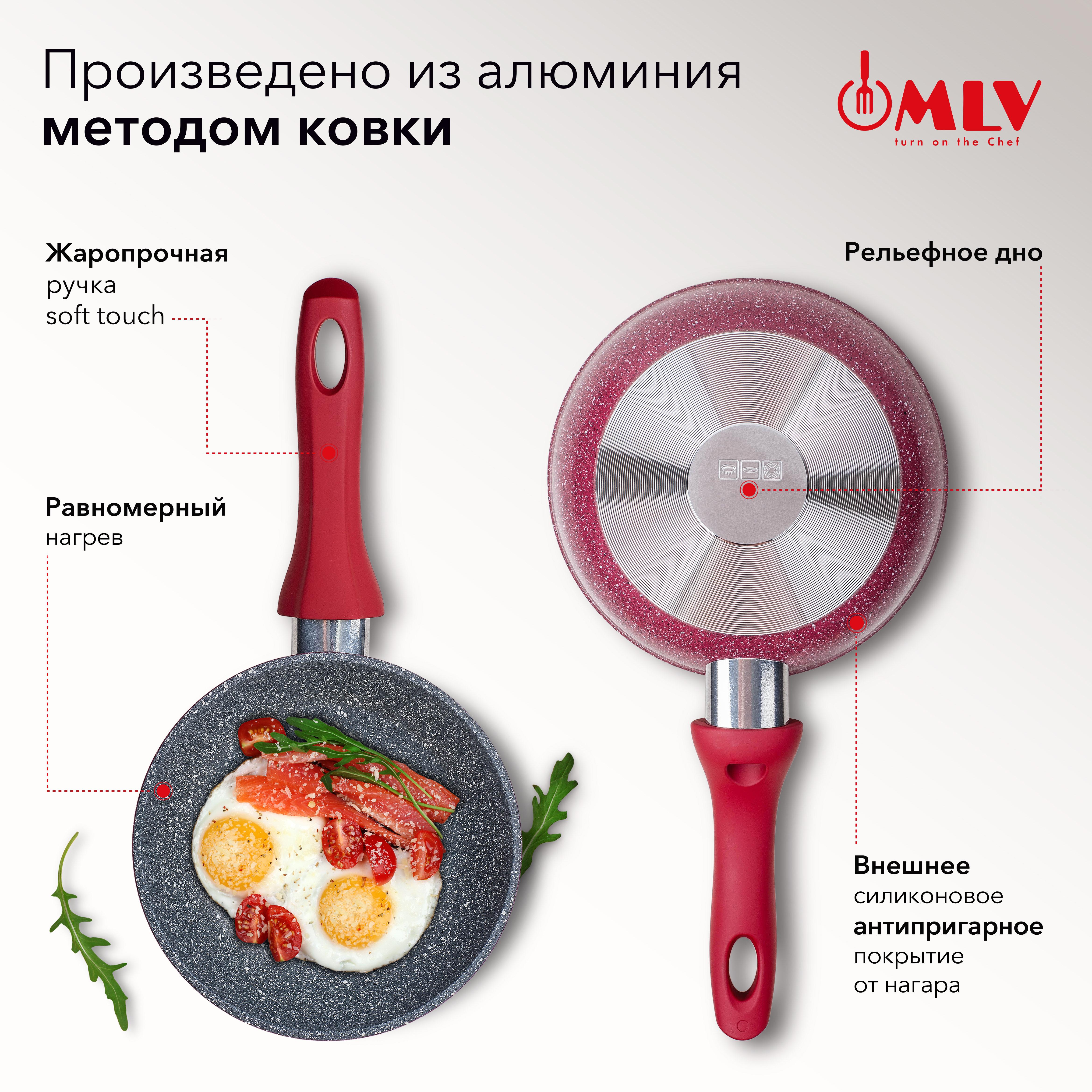 Сковорода с антипригарным покрытием Moulin Villa Granate 16 см - фото 2