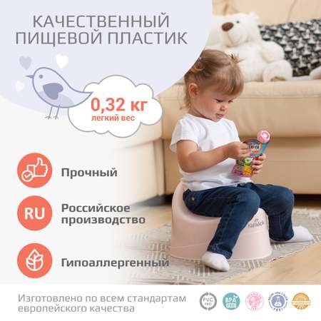 Горшок детский KidWick Ракушка серый с белой крышкой