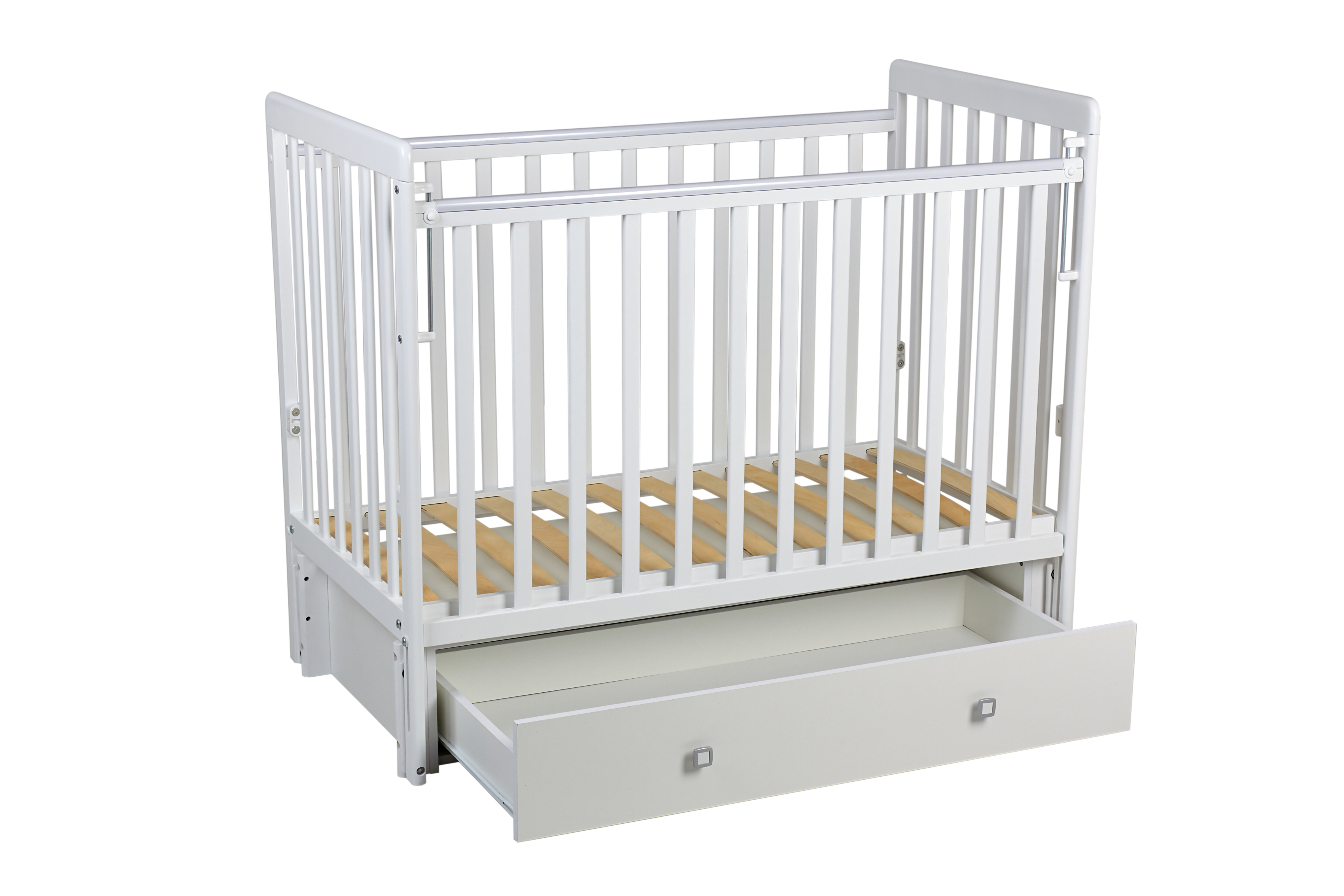 Детская кроватка Polini kids прямоугольная, универсальный маятник (белый) - фото 4